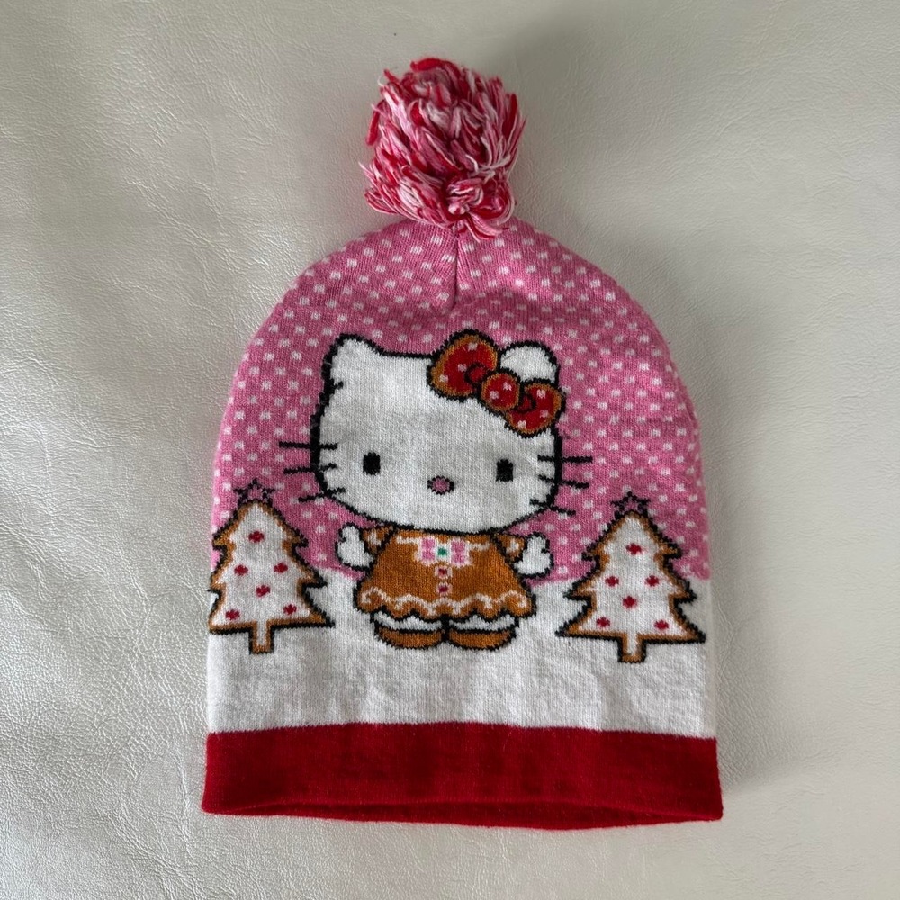 Hello Kitty Christmas beanie with pom pom